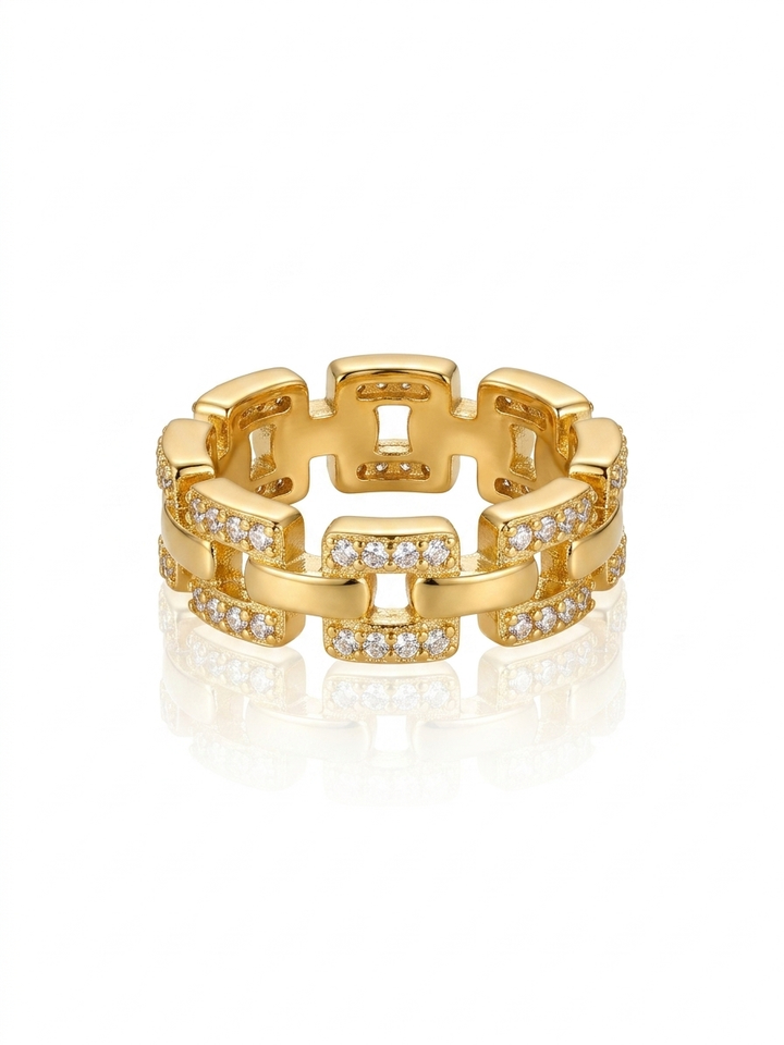 ✨Exclusive Zircon Studded Sleek Gold Adjustable Ring ✨