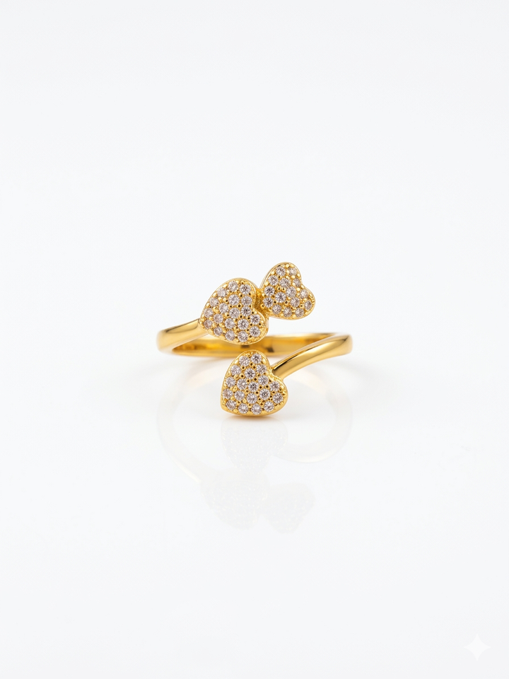 ✨Exclusive Zircon Studded Sleek Gold Adjustable Ring ✨