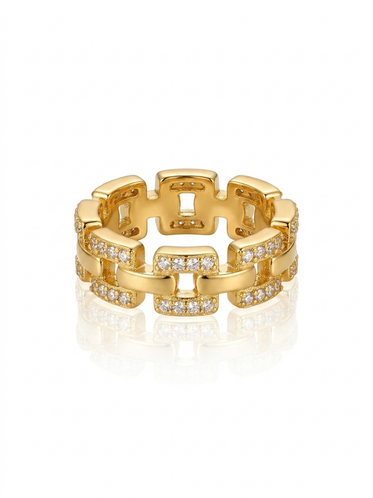 ✨Exclusive Zircon Studded Sleek Gold Adjustable Ring ✨